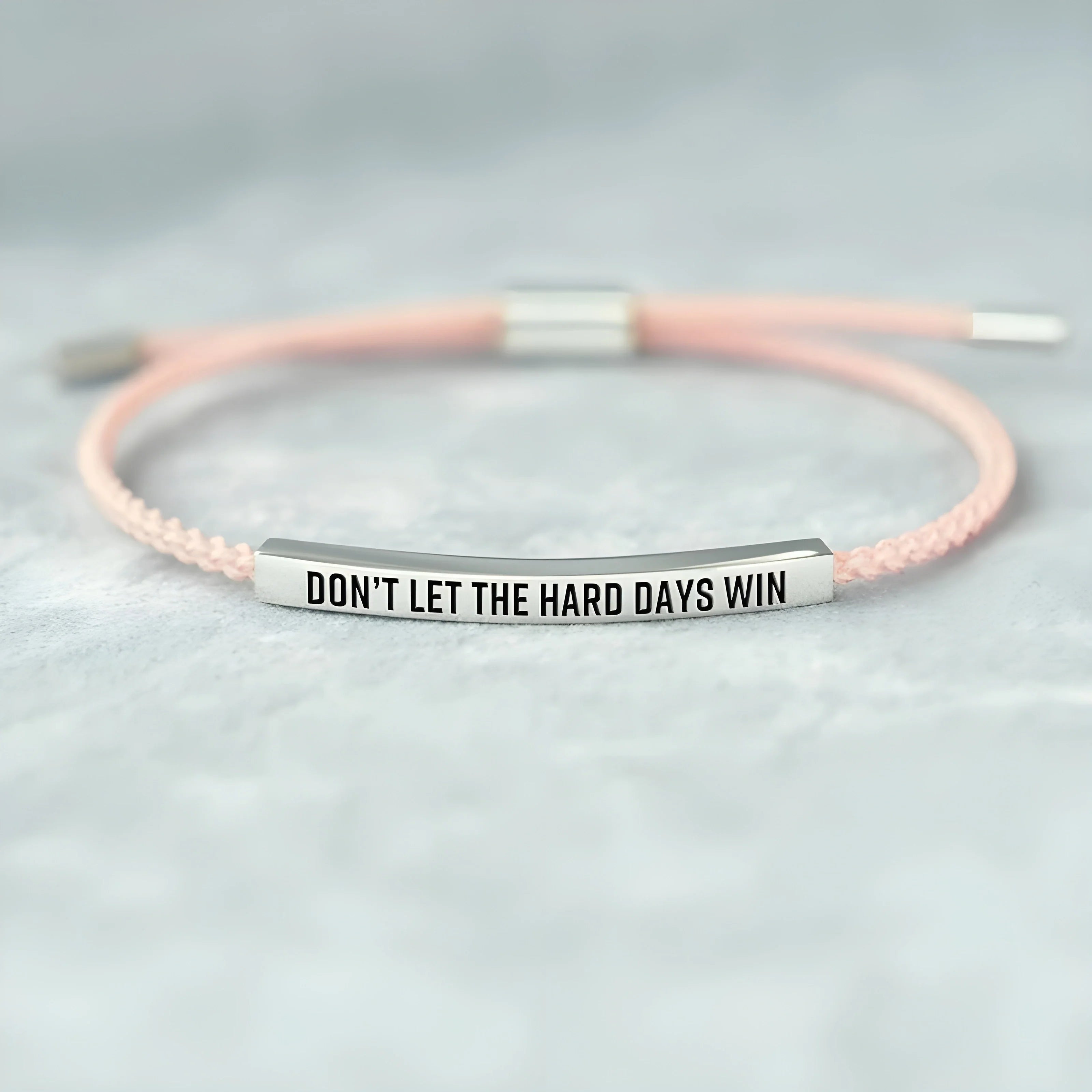 Engraved Inspirational Quote Adjustable Cord Bracelet