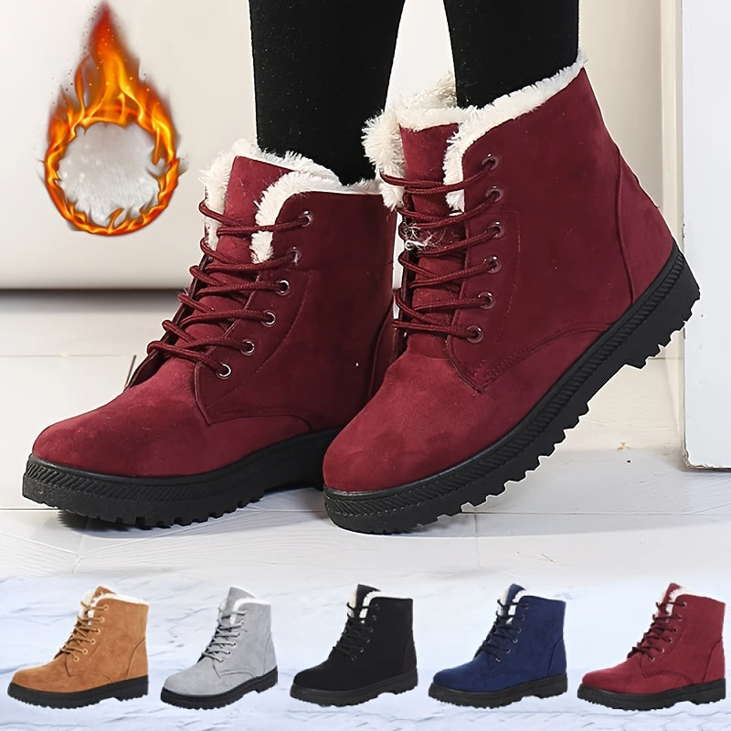 Loretta™ | Lace-Up Fleece-Lined Winter Ankle Boots