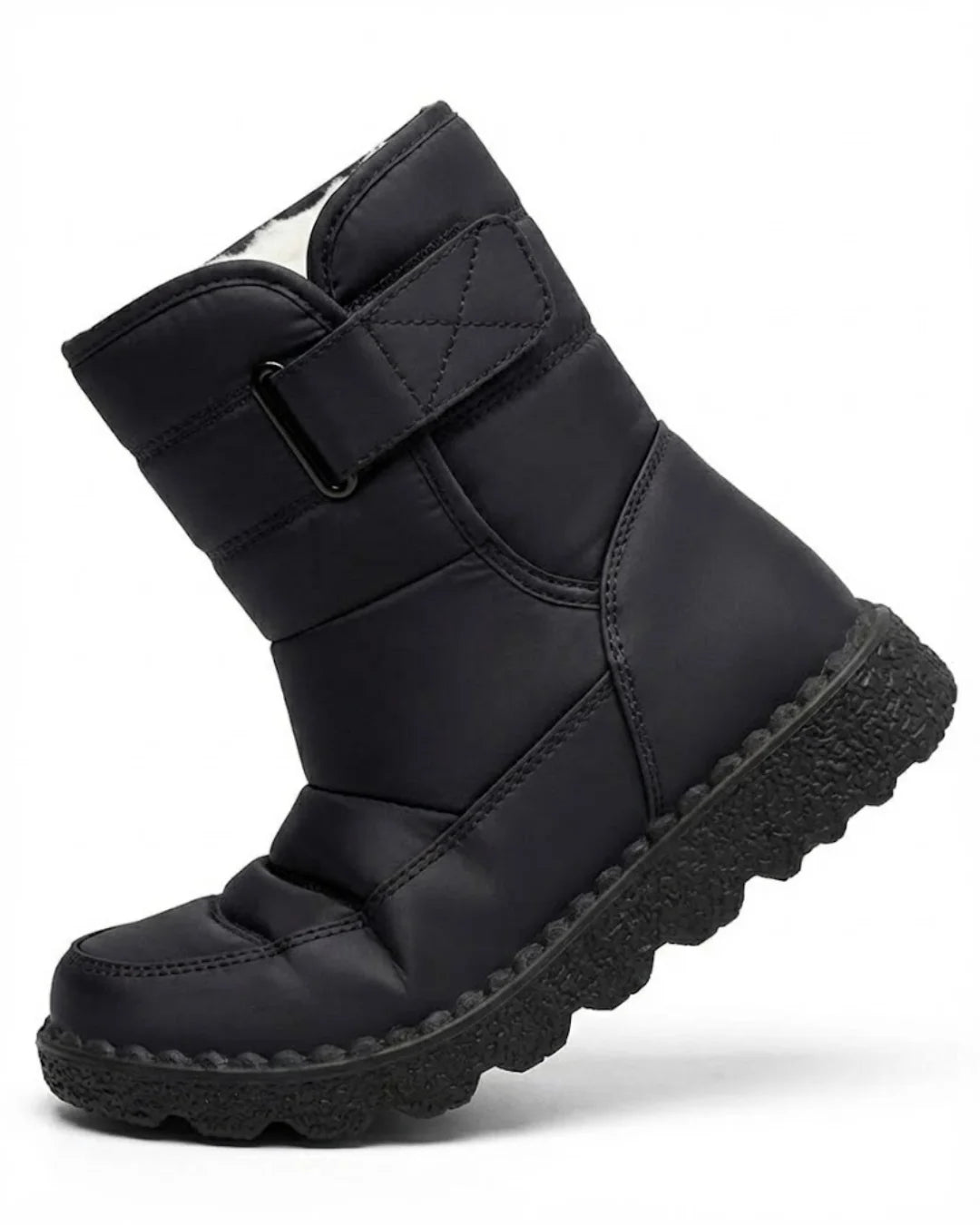 Oksana™ | Quilted hook-and-loop plush-lined snow boots