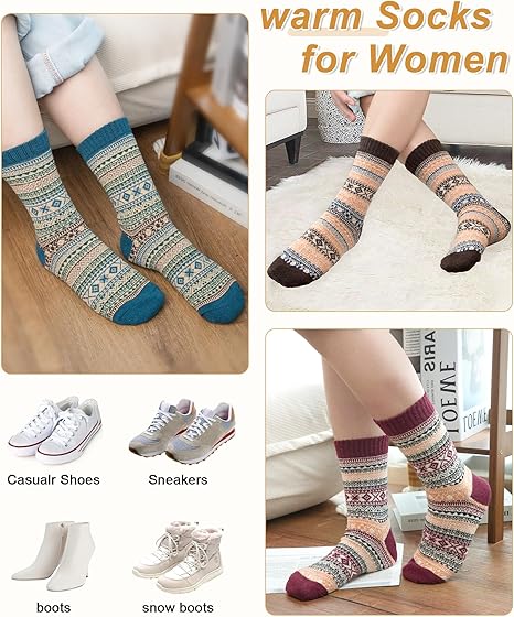 Thermal Fashion Wool Socks (5-Pack)
