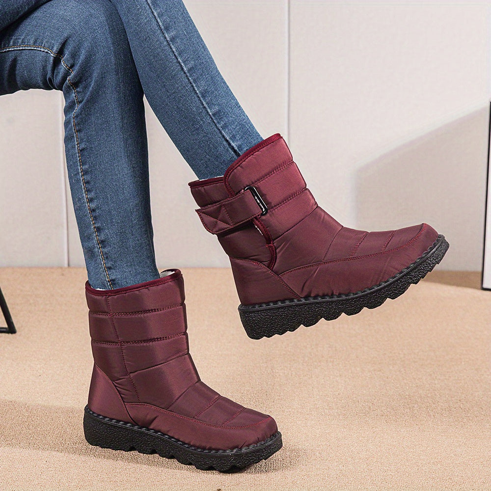 Marcelle™ | Quilted Fleece-Lined Strap Winter Boots