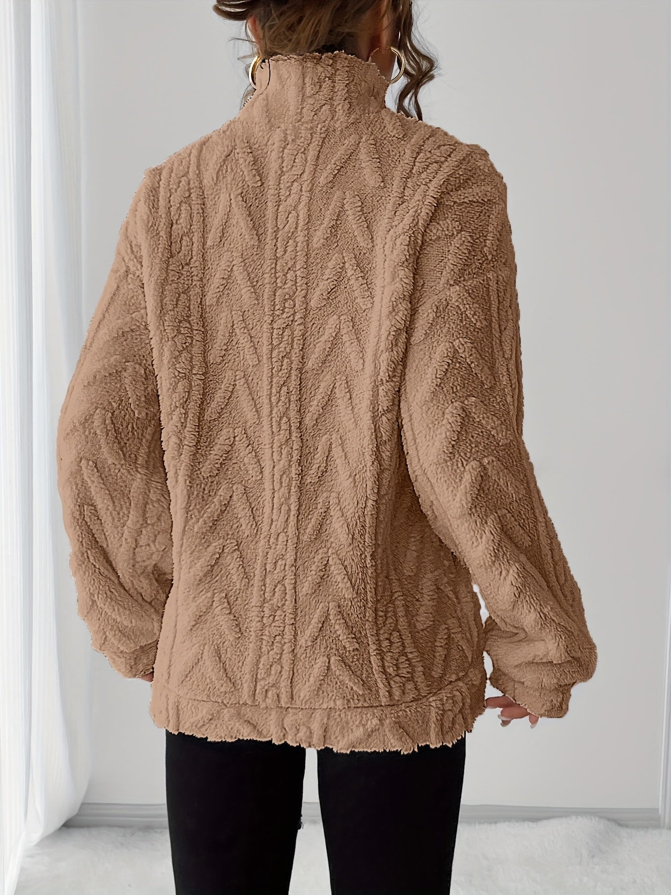 Charline™ | Textured Sherpa Half-Zip Pullover