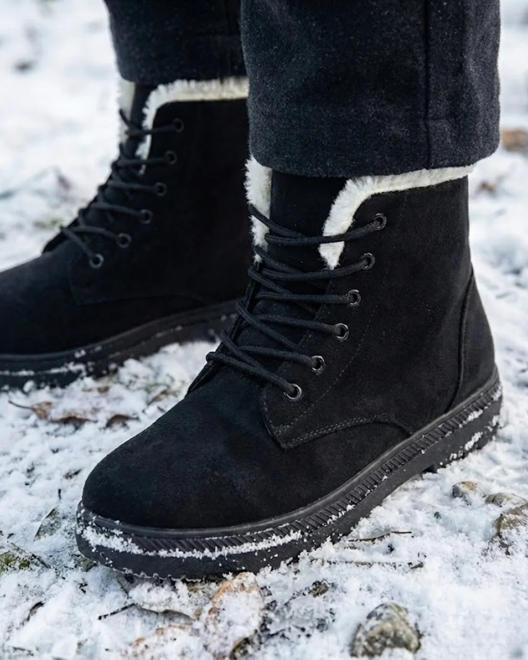 Loretta™ | Lace-Up Fleece-Lined Winter Ankle Boots