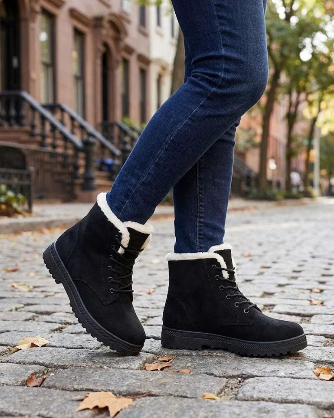 Marietta™ | Lace-Up Fleece-Lined Winter Ankle Boots