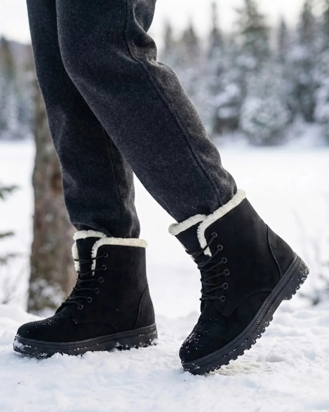 Loretta™ | Lace-Up Fleece-Lined Winter Ankle Boots
