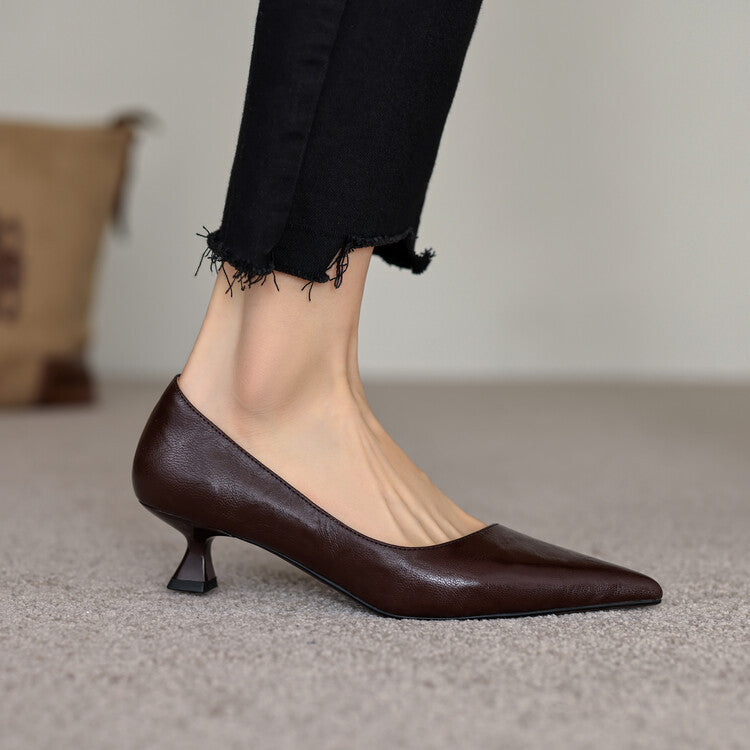 Low-heeled Leather Vessels