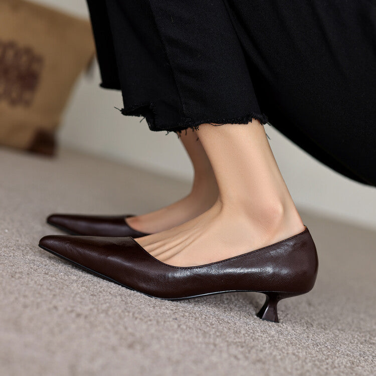Low-heeled Leather Vessels