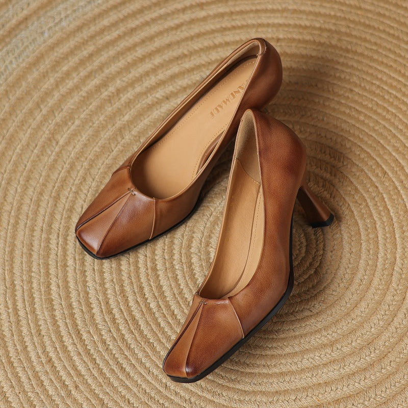 Marisol Square Toe Leather Pumps