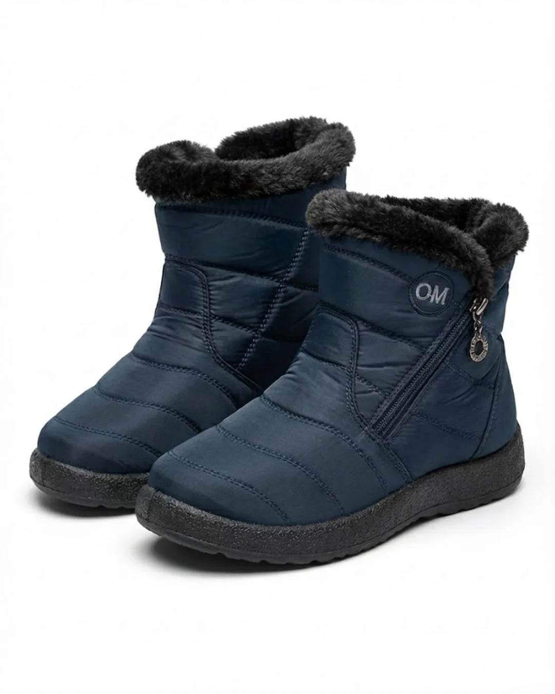 Cendy™ | Quilted Fleece-Lined Zip Ankle Boots