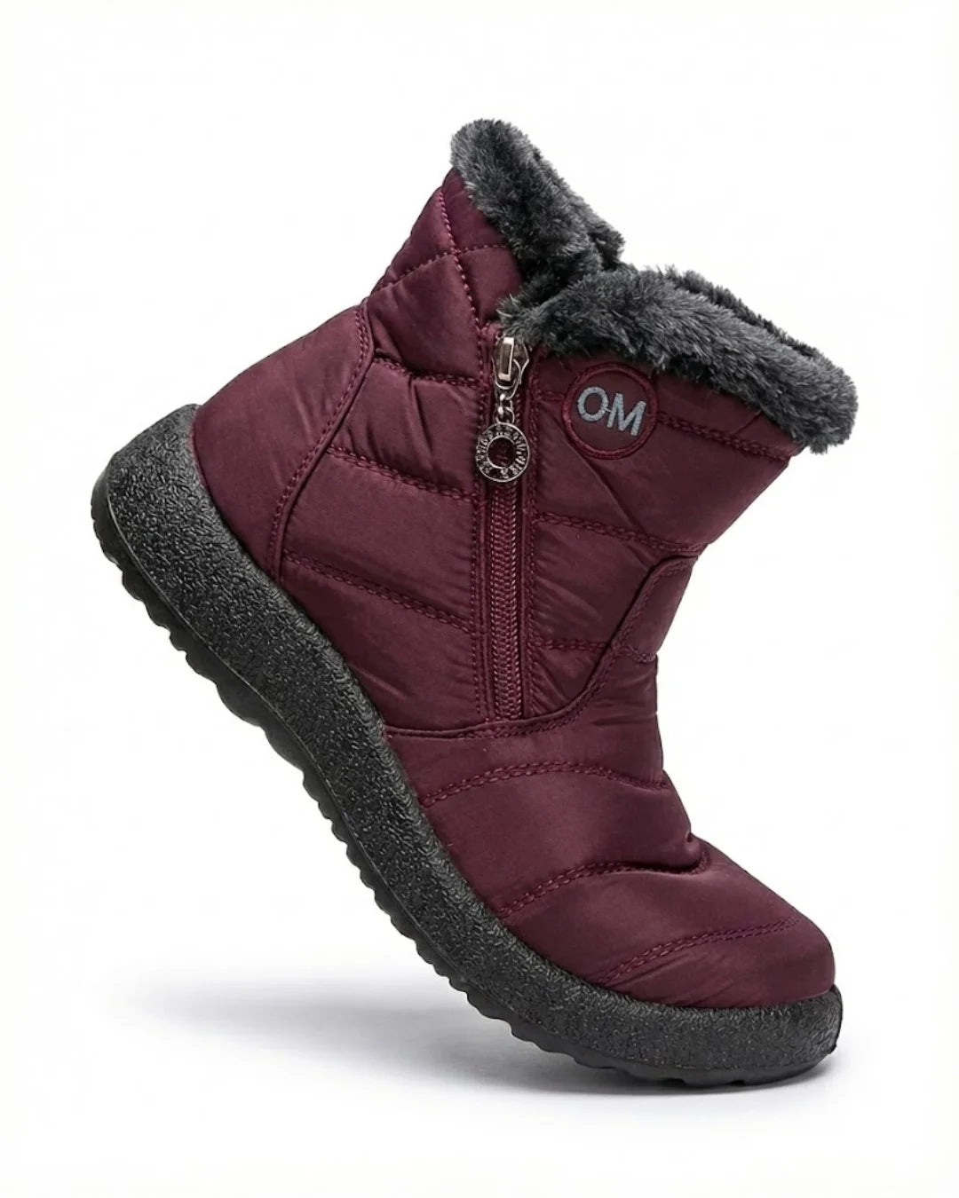 Cendy™ | Quilted Fleece-Lined Zip Ankle Boots