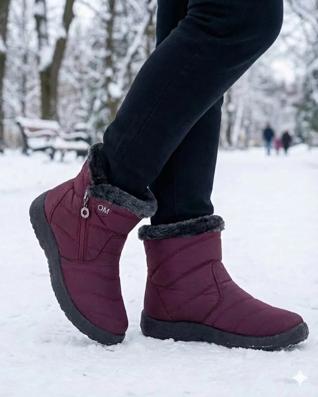 Cendy™ | Quilted Fleece-Lined Zip Ankle Boots