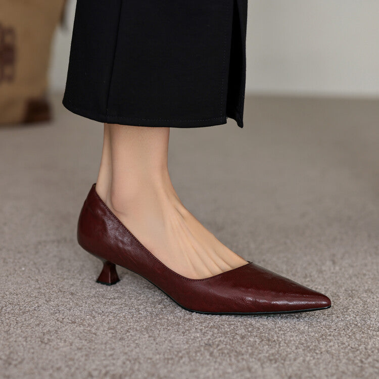Low-heeled Leather Vessels