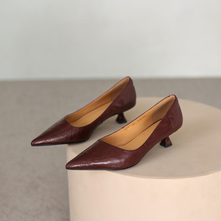 Low-heeled Leather Vessels
