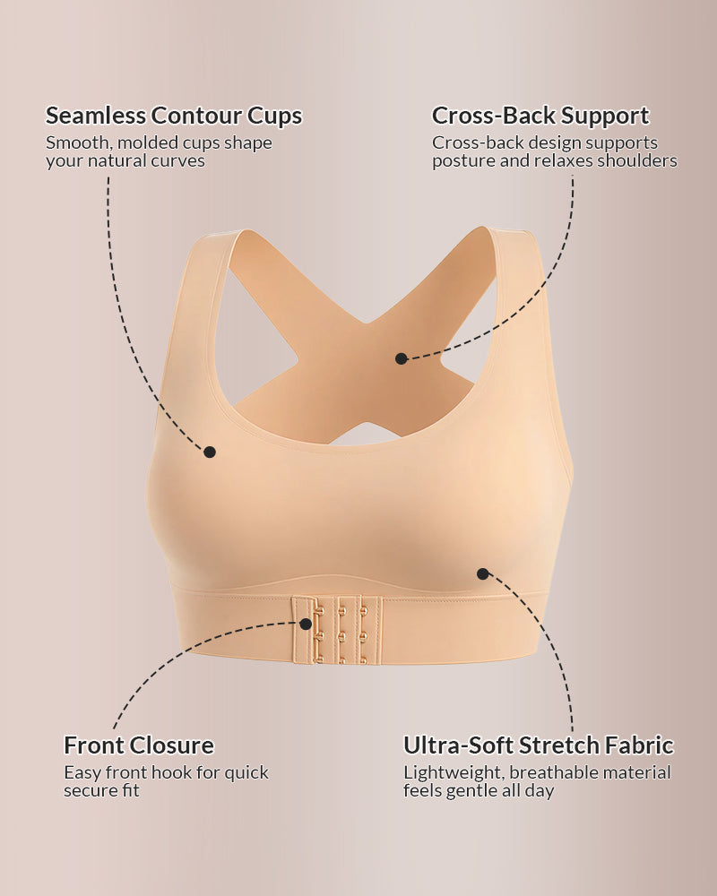 Posture-Correcting Racerback Wireless Support Bra