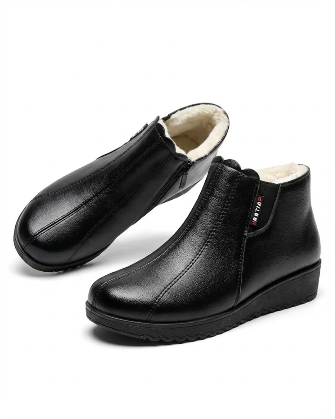 Maricela™ | Fleece-lined side-zip wedge ankle boots