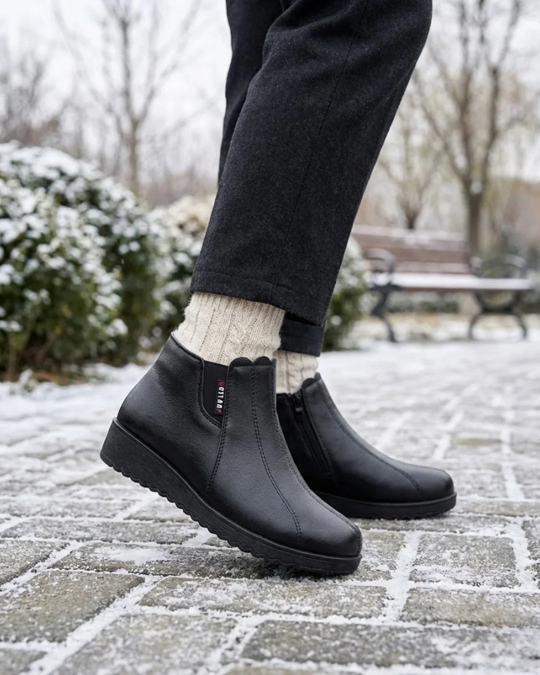 Maricela™ | Fleece-lined side-zip wedge ankle boots