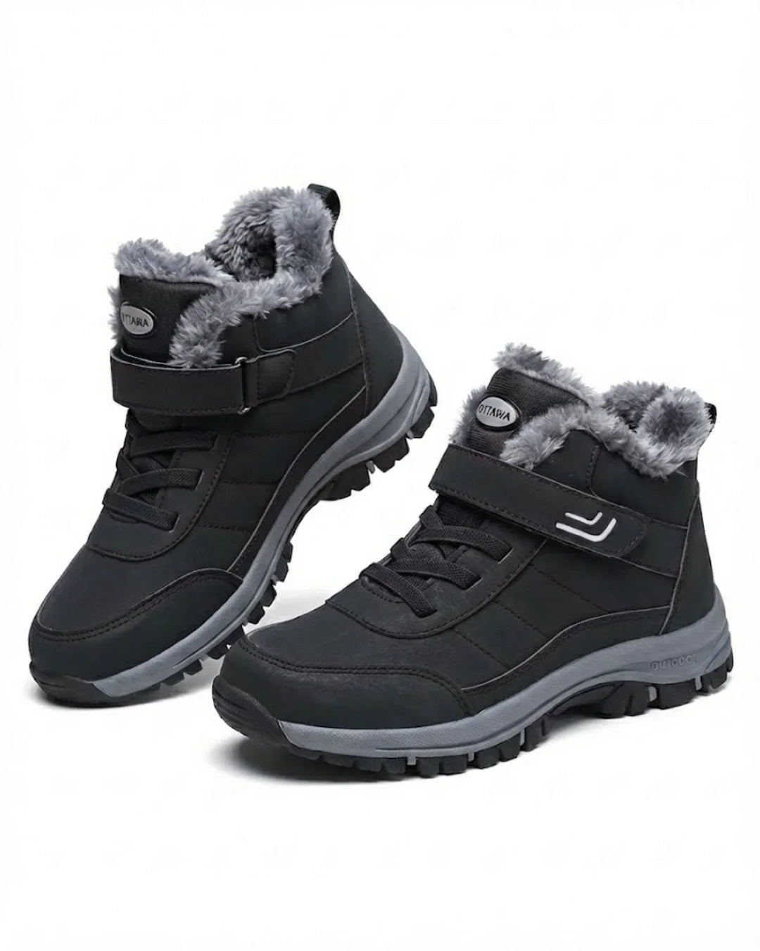 Montya™ | Plush-lined hook-and-loop lace-up ankle snow boots