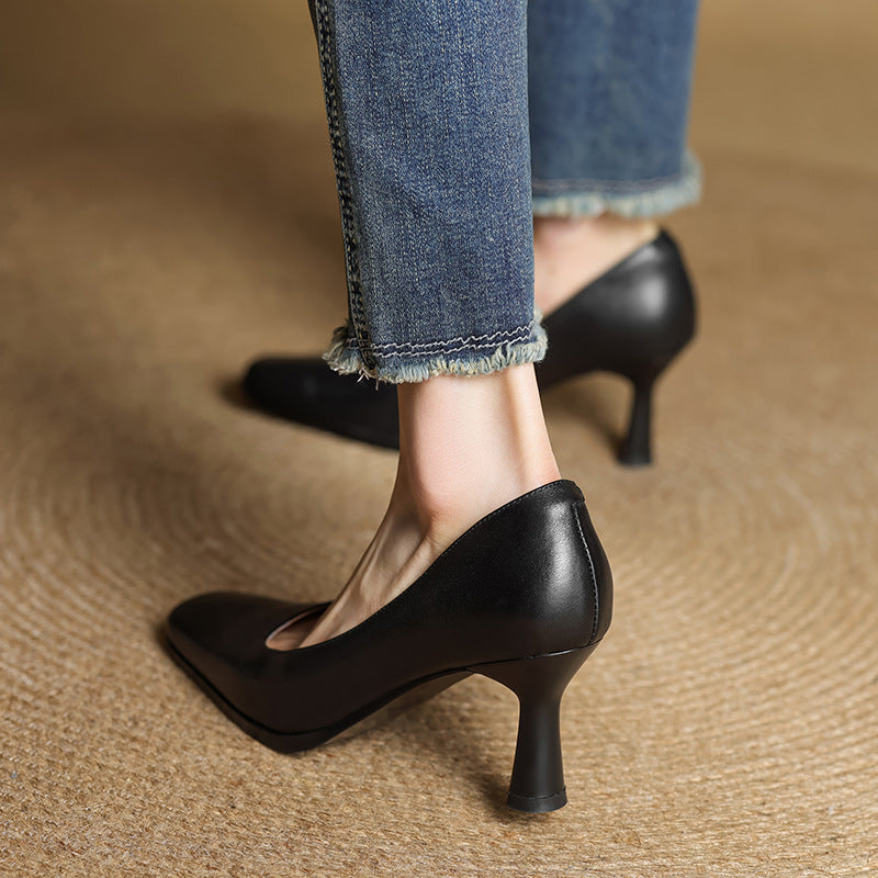 Elviera Leather Heels