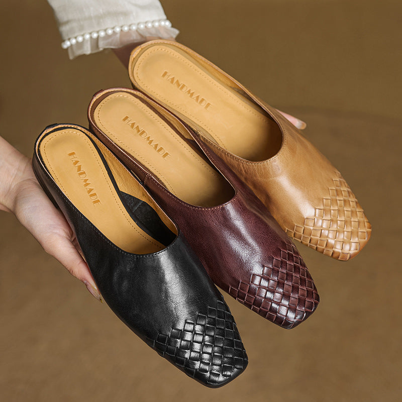 Genuine Leather Mules Viola