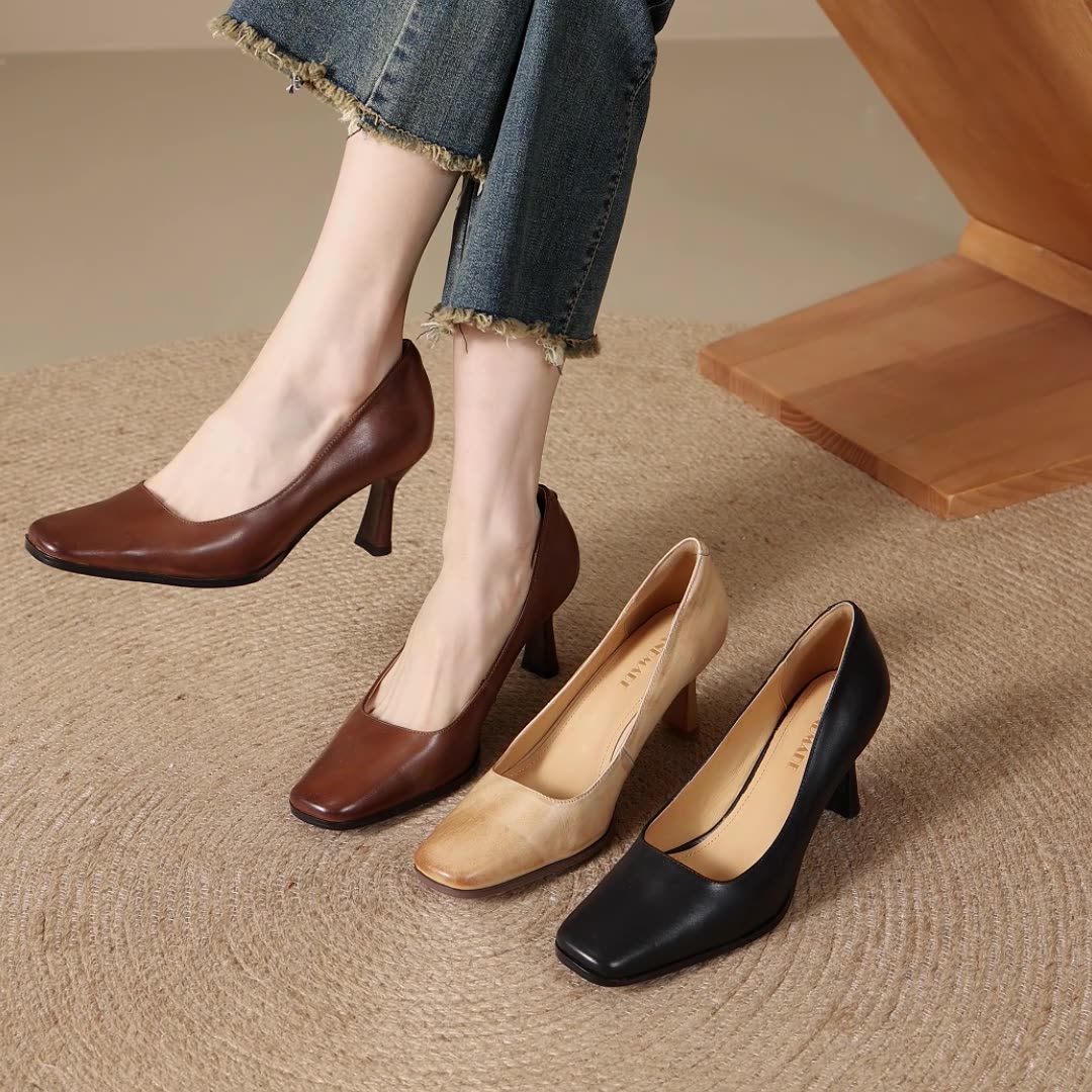 Elviera Leather Heels