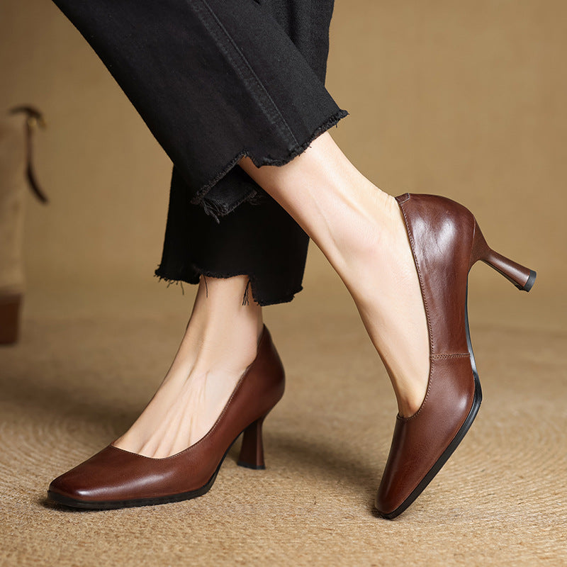 Elviera Leather Heels
