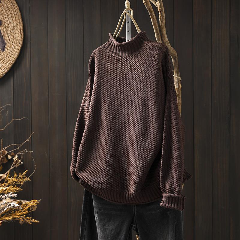 Jadya™ | Textured Wool High Collar Pullover