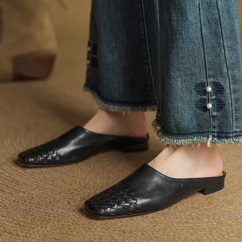 Genuine Leather Mules Viola