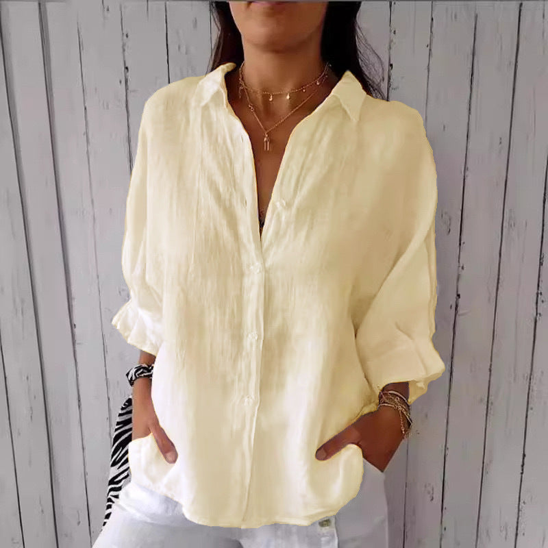Button-Down Casual Linen Oversized Shirt
