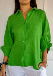 Button-Down Casual Linen Oversized Shirt