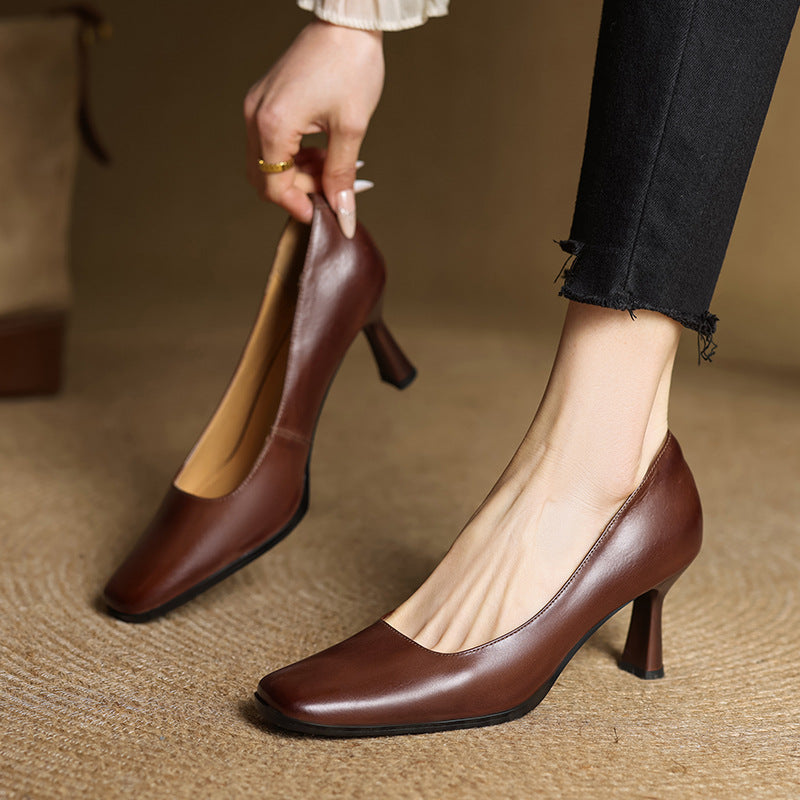 Elviera Leather Heels