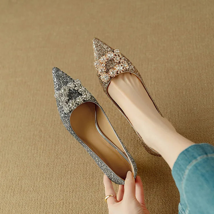 Gloria™ | Elegant Glitter Heels