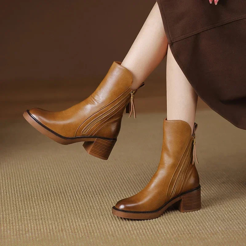 Tresa™ | Elegant Leather Ankle Boots