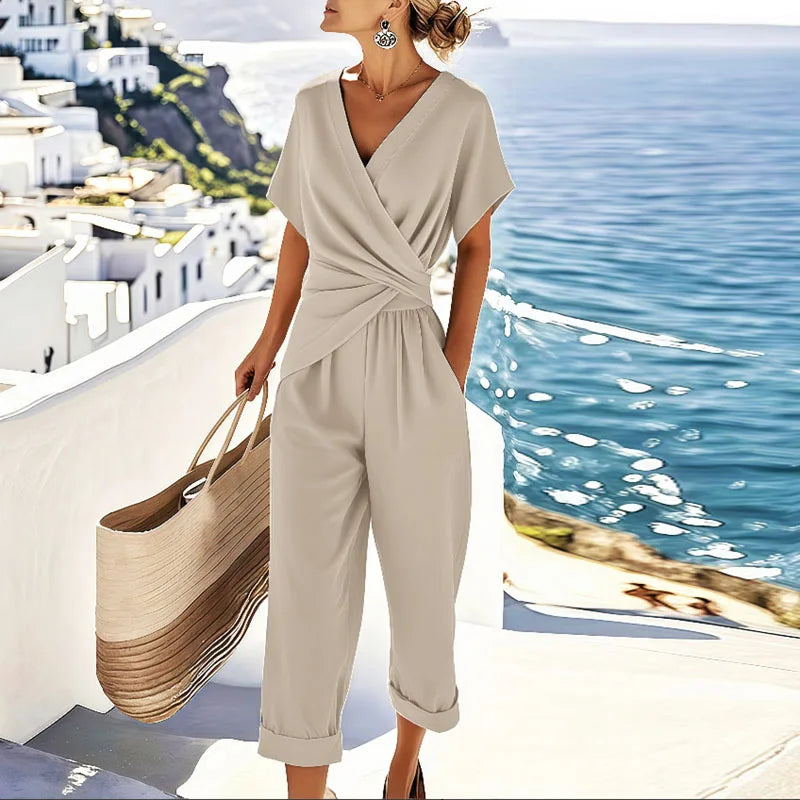 Wrap-Front Resort Style Jumpsuit