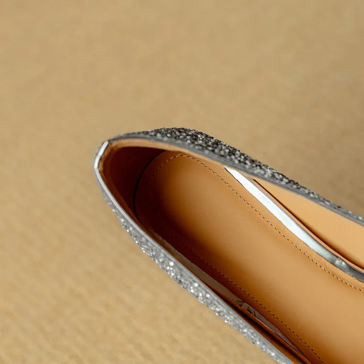 Gloria™ | Elegant Glitter Heels