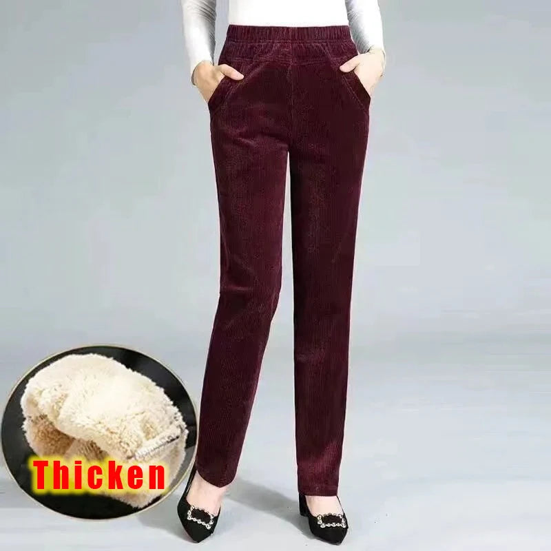 Emiliana™ | Thick Fleece-Lined Corduroy Straight Pants