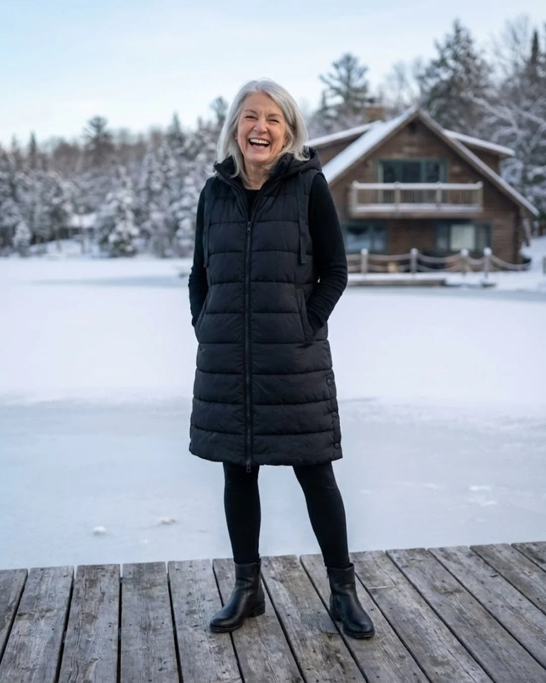 Sana™ | Hooded Longline Quilted Puffer Vest