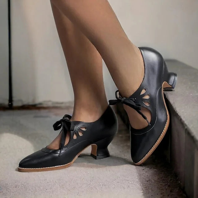 Lilly™ | Elegant Vintage Leather Heels