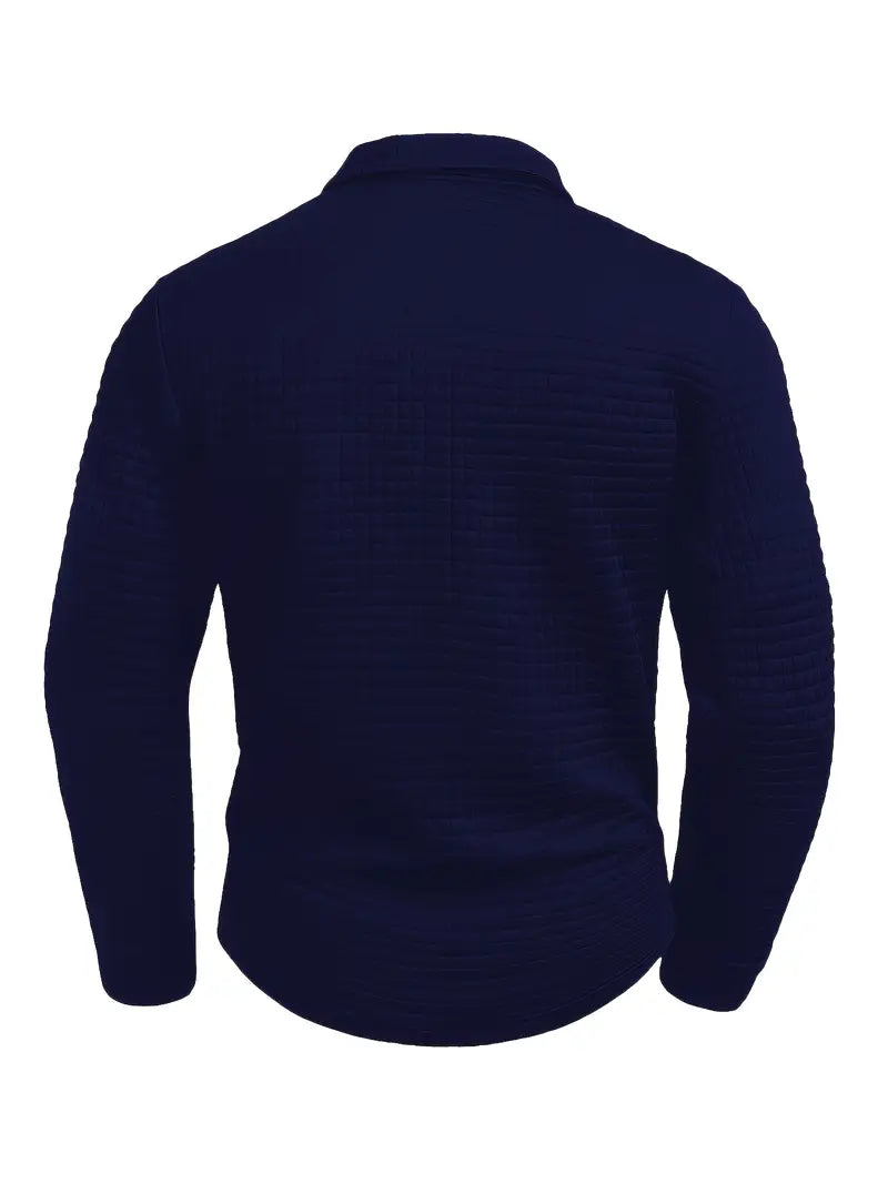 Luis™ | Quilted zip-pocket long-sleeve polo