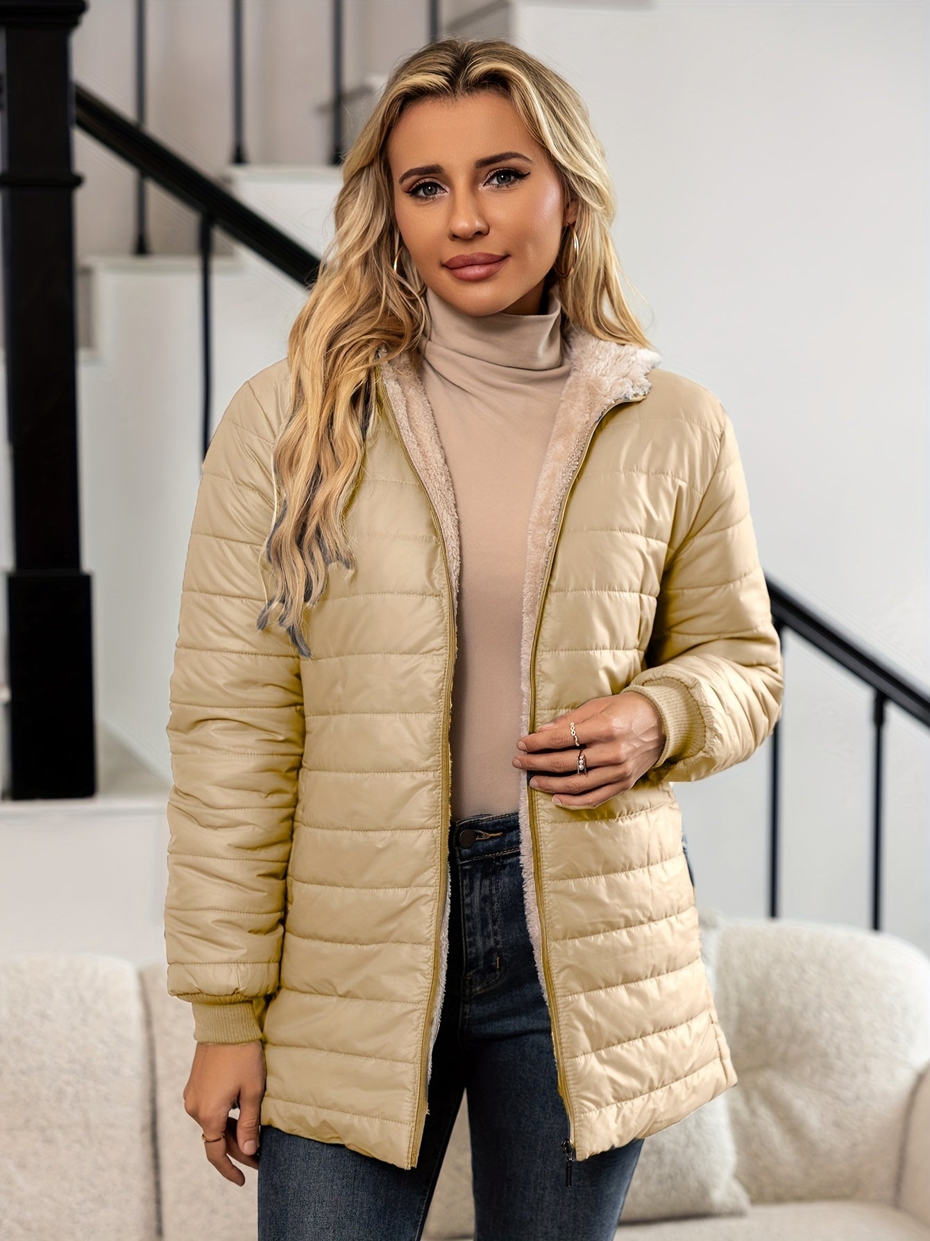 Sophia™ | Sherpa-Lined Quilted Puffer Jacket