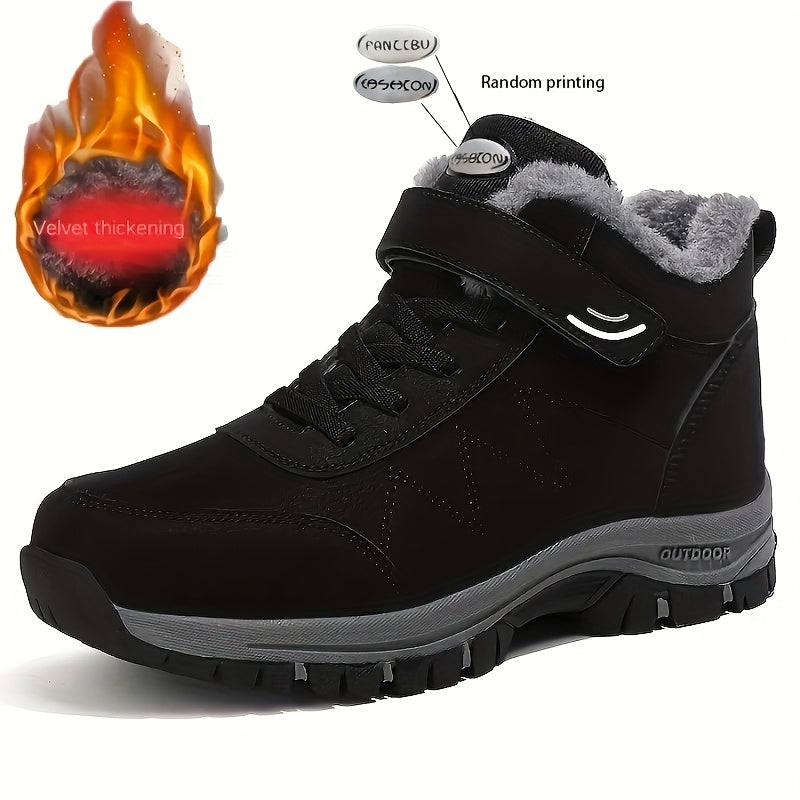Benedetta™ | Plush-lined hook-and-loop lace-up hiking ankle boots