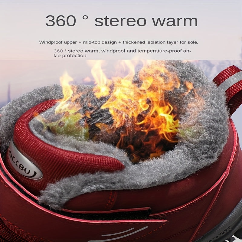 Benedetta™ | Plush-lined hook-and-loop lace-up hiking ankle boots