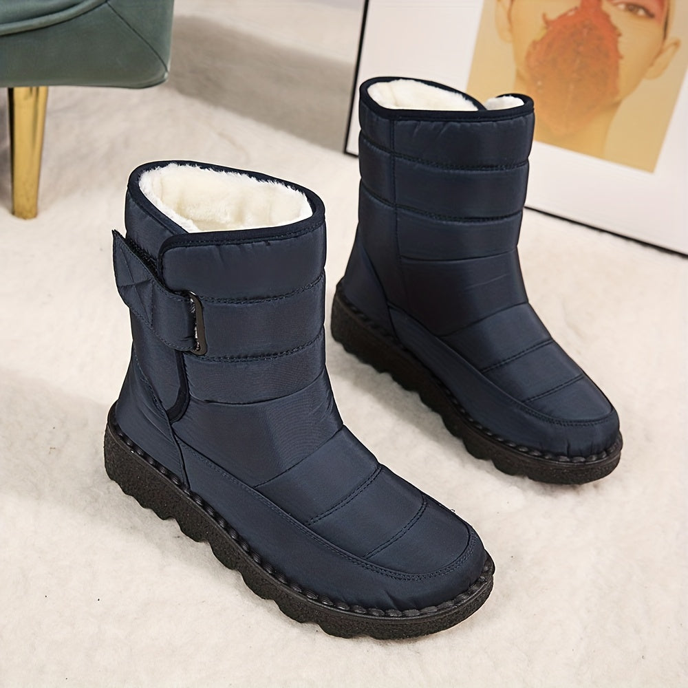 Marcelle™ | Quilted Fleece-Lined Strap Winter Boots