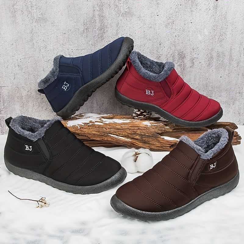 Apollonia™ | Quilted plush-lined slip-on ankle snow boots