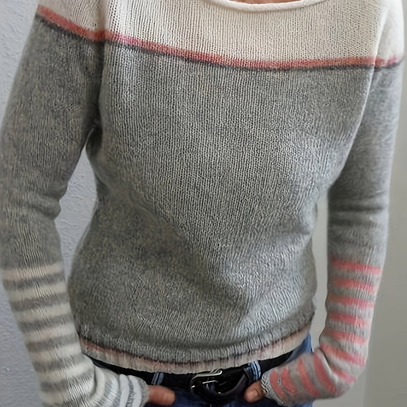 Leila™ | Casual Striped and Color Block Sweater