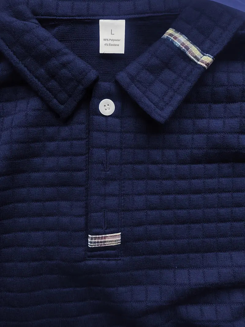 Luis™ | Quilted zip-pocket long-sleeve polo