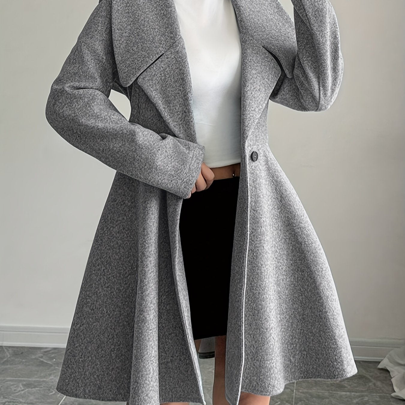 Talia™ | Waterfall Lapel A-Line Dress Coat