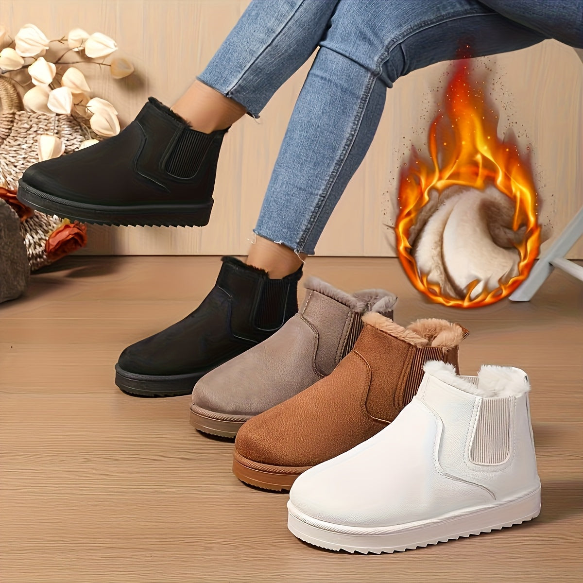 Marisol™ | Fleece-Lined Chelsea Winter Ankle Boots