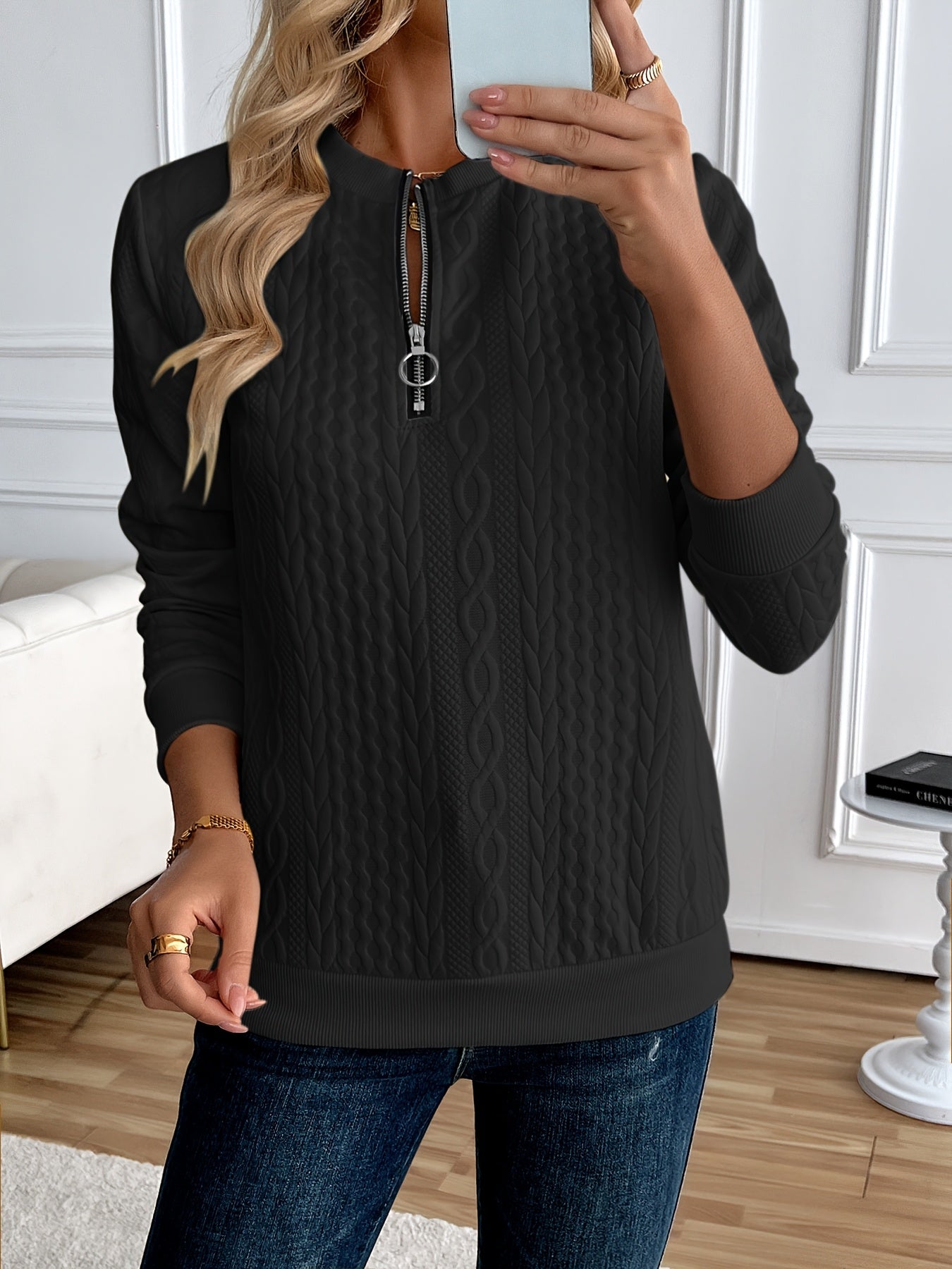 Naya™ | Chic Half-Zip Sweatshirt