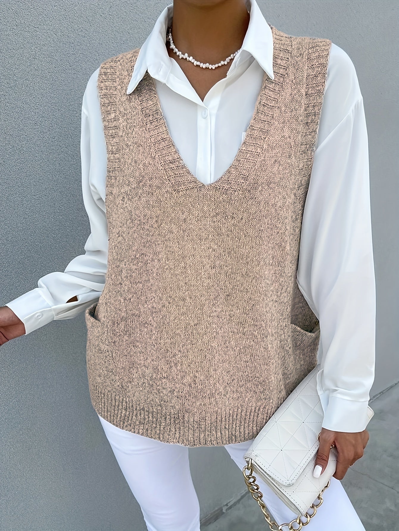 Melissa™ | Double-Fleece V-Neck sweater vest