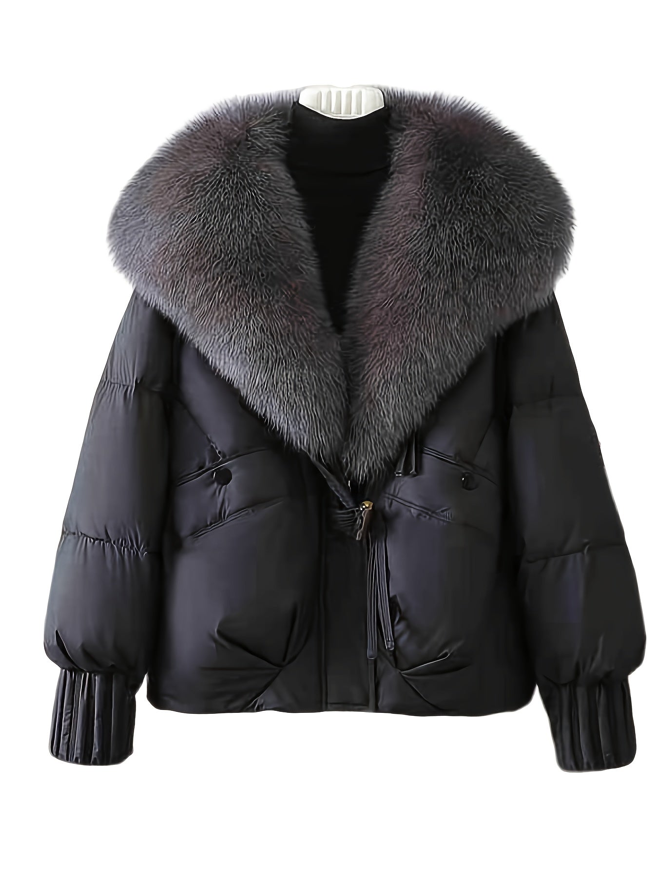 Mireya™ | Cropped Faux-Fur Collar Puffer Jacket